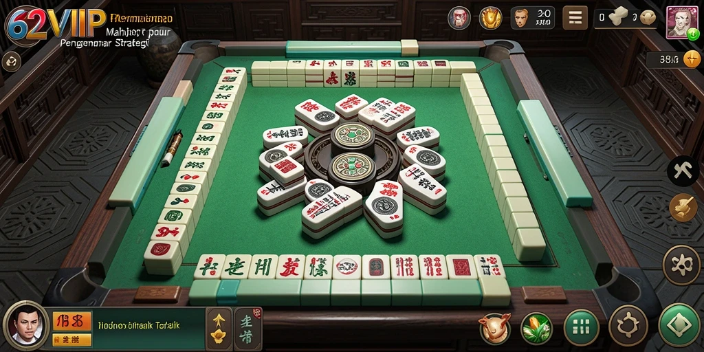 Screenshot dari gameplay Mahjong yang seru dan menarik di 62VIP.