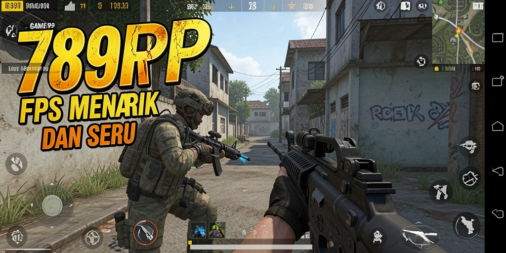 Tangkapan layar 789RP menampilkan aksi seru dalam permainan FPS.