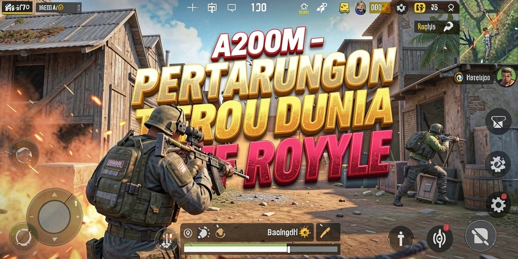 Tampilan gameplay A200M yang mendebarkan di medan pertempuran.