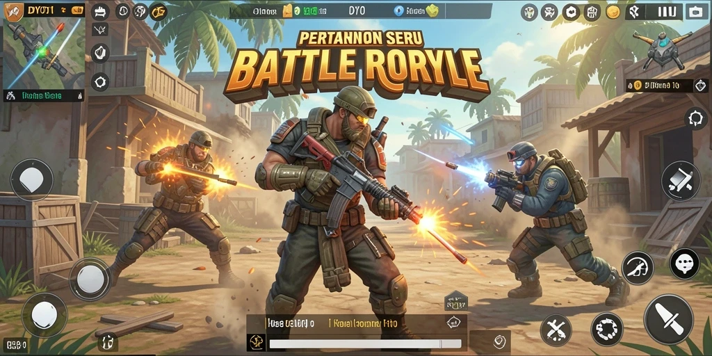Gameplay DYO1 yang intens dan seru dalam mode Battle Royale.