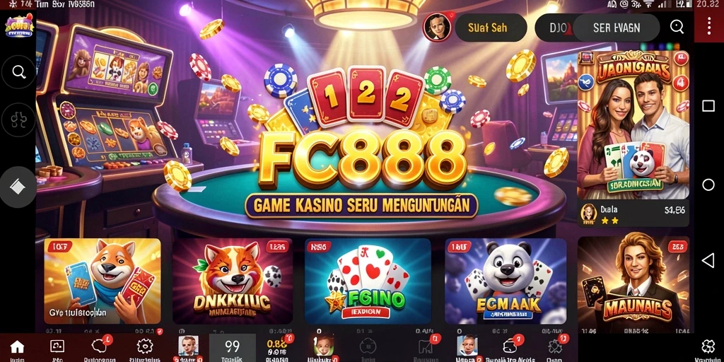 Tampilan menarik dari gameplay kasino di FC888 yang mengasyikkan.