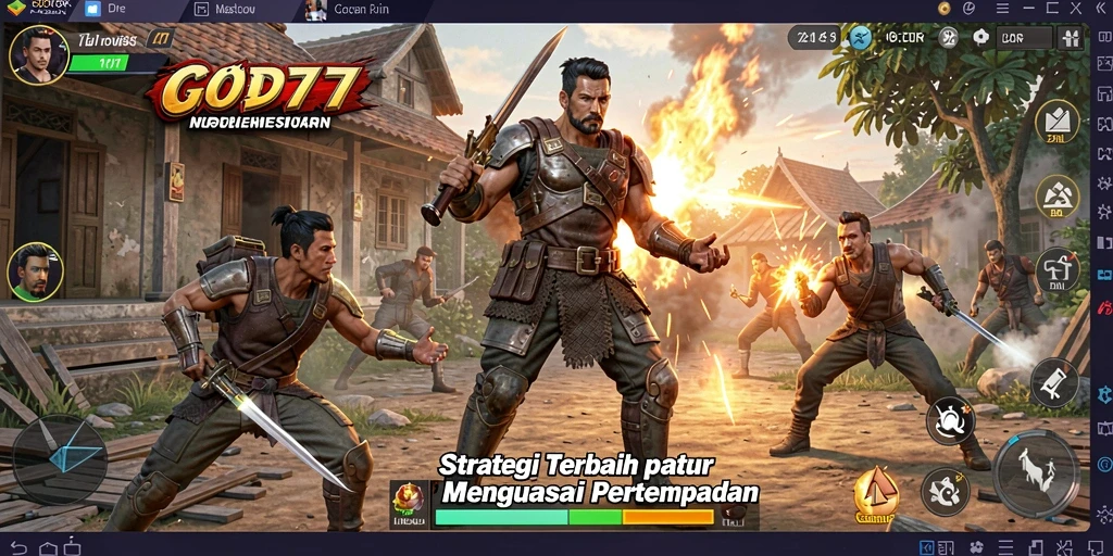 Tangkapan layar gameplay GOD77 dengan strategi pertempuran yang mendebarkan.