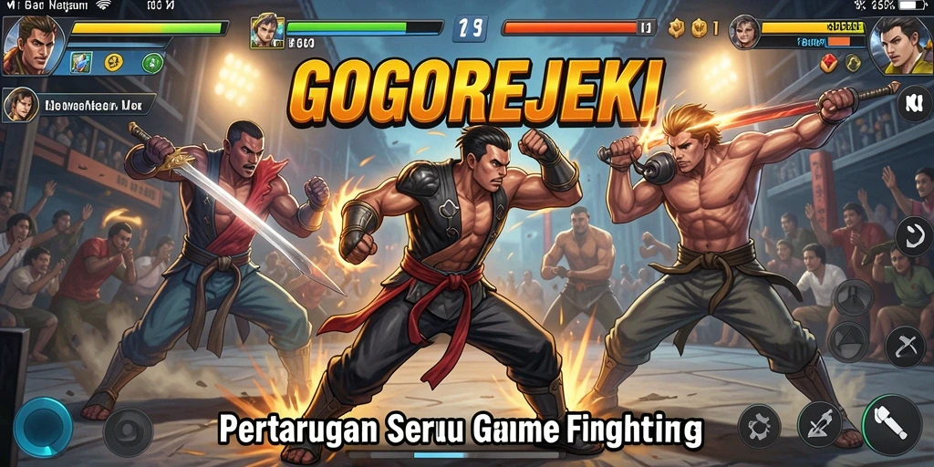 Tangkapan layar menampilkan aksi pertarungan seru dalam GOGOREJEKI.