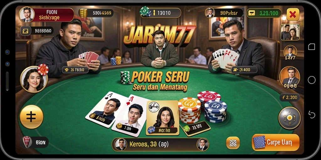 Tampilan gameplay seru dan menarik dari JARUM77.