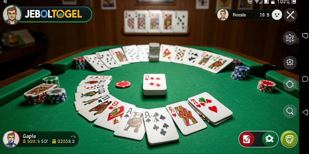 Tampilan utama gameplay Gaple JEBOLTOGEL yang menarik.