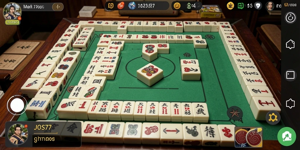 Tampilan gameplay seru dari JOS77 dengan grafis Mahjong yang menarik.