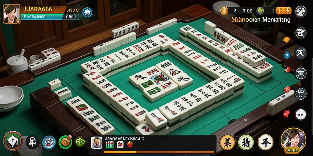 Screenshot JUARA666 menampilkan gameplay Mahjong yang menarik dan interaktif.