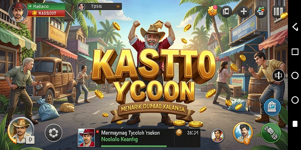 Tampilan gameplay KASTOTO yang seru dan penuh strategi Tycoon.