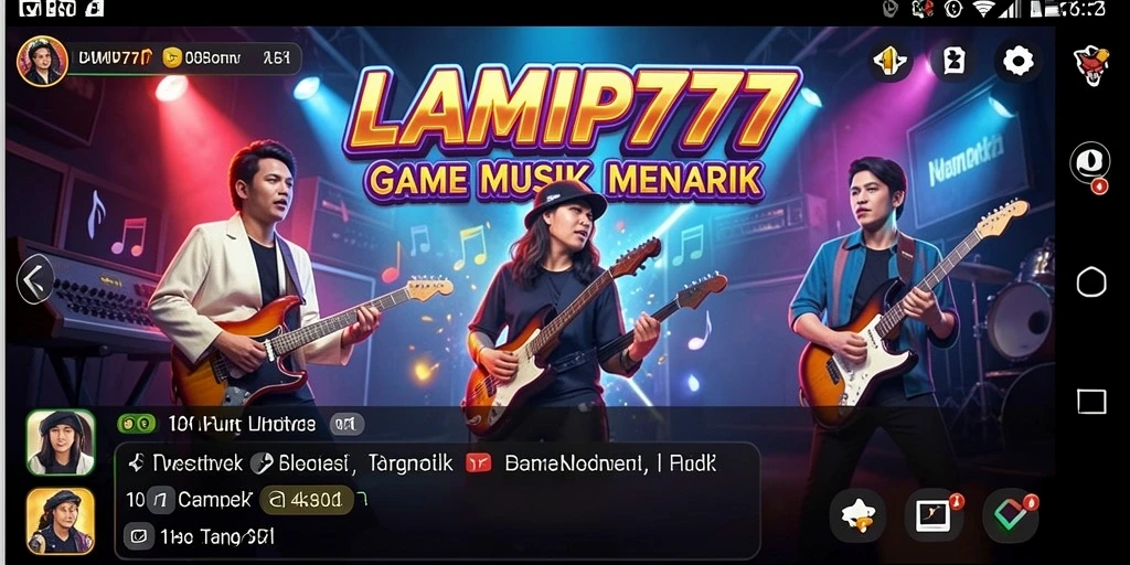 Tampilan gameplay menarik LAMPU777 saat pemain memainkan lagu favorit.