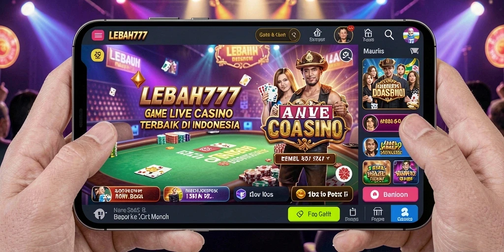 Screenshot gameplay LEBAH777 yang menampilkan dealer dan tabel Live Casino.