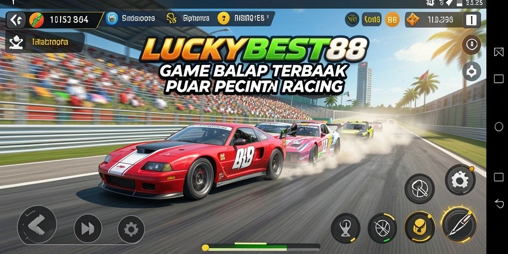 Tampilan gameplay Racing yang seru dan mendebarkan dari LUCKYBEST88.