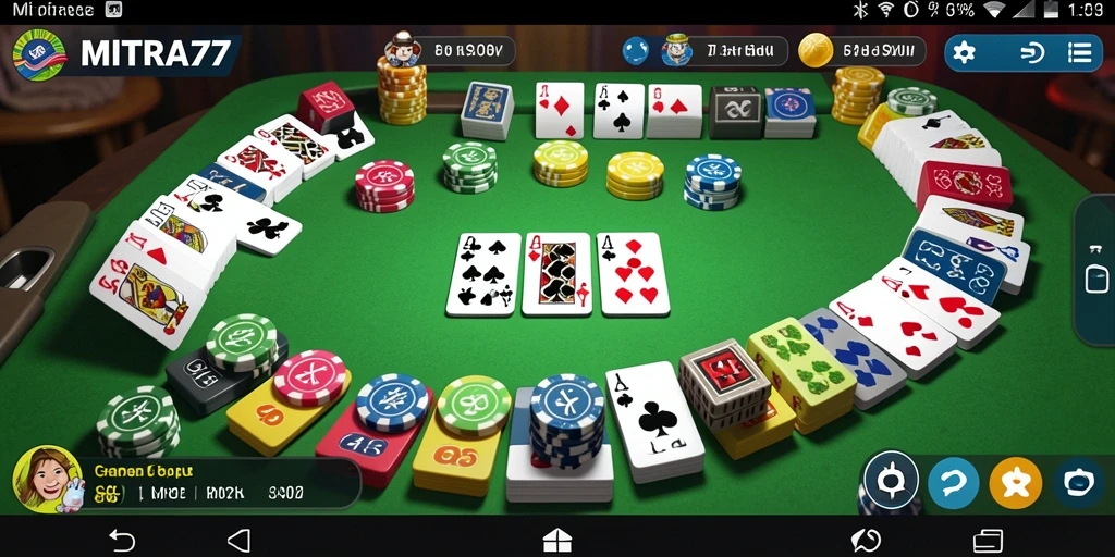 Tampilan gameplay seru dari MITRA77 saat bermain Gaple.