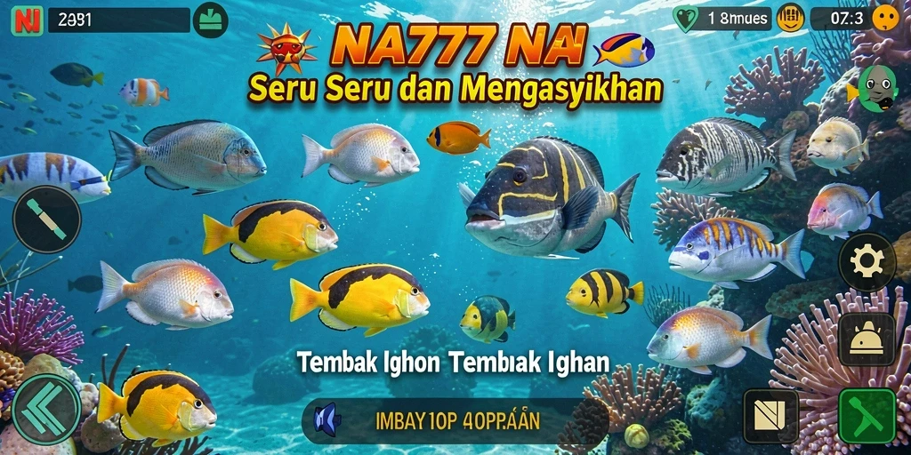 Tangkapan layar gameplay NA777 menunjukkan aksi seru menembak ikan.