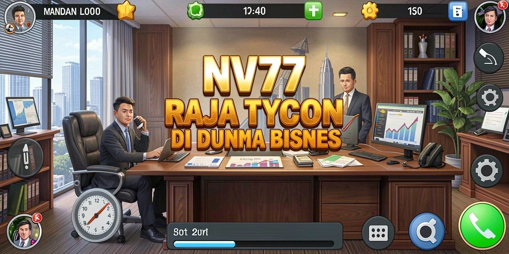Screenshot gameplay NV77 menampilkan aktivitas bisnis yang seru.