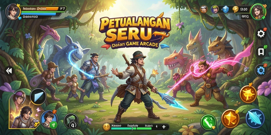Screenshot gameplay PP7 yang penuh aksi dan keseruan dalam game Arcade.