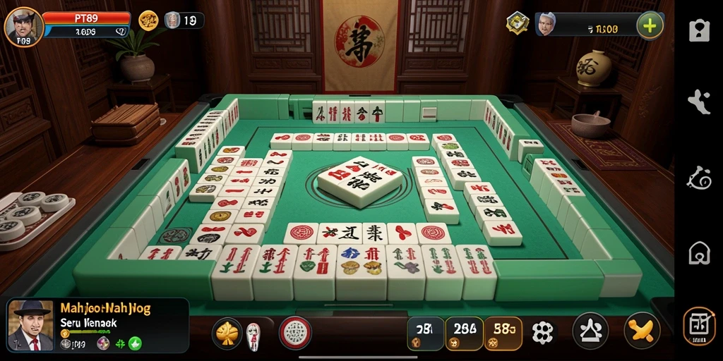 Tampilan gameplay PT89 yang menarik dan seru saat bermain Mahjong.