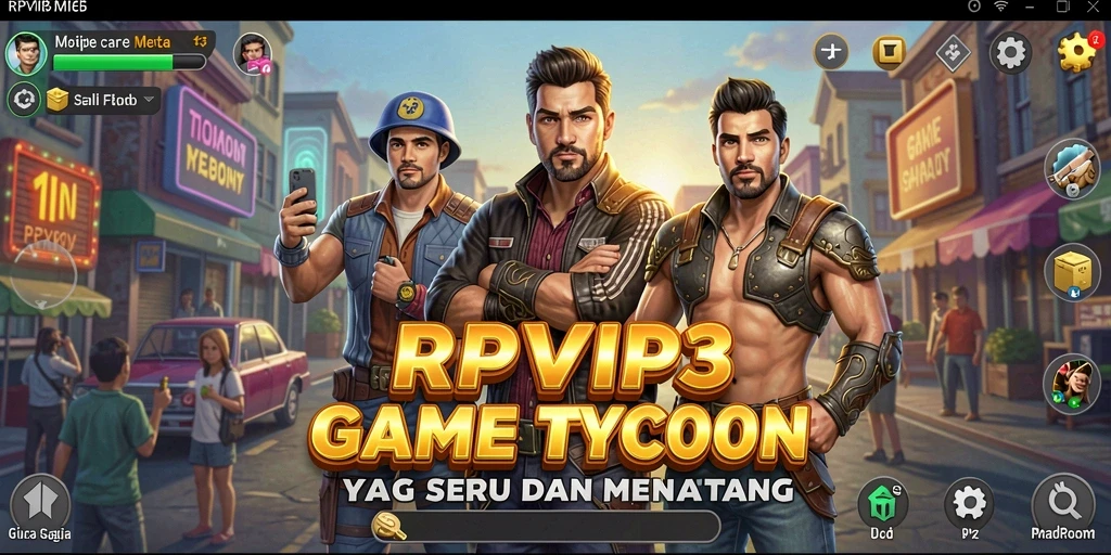Tampilan gameplay RPVIP3 dengan elemen Tycoon yang menarik.