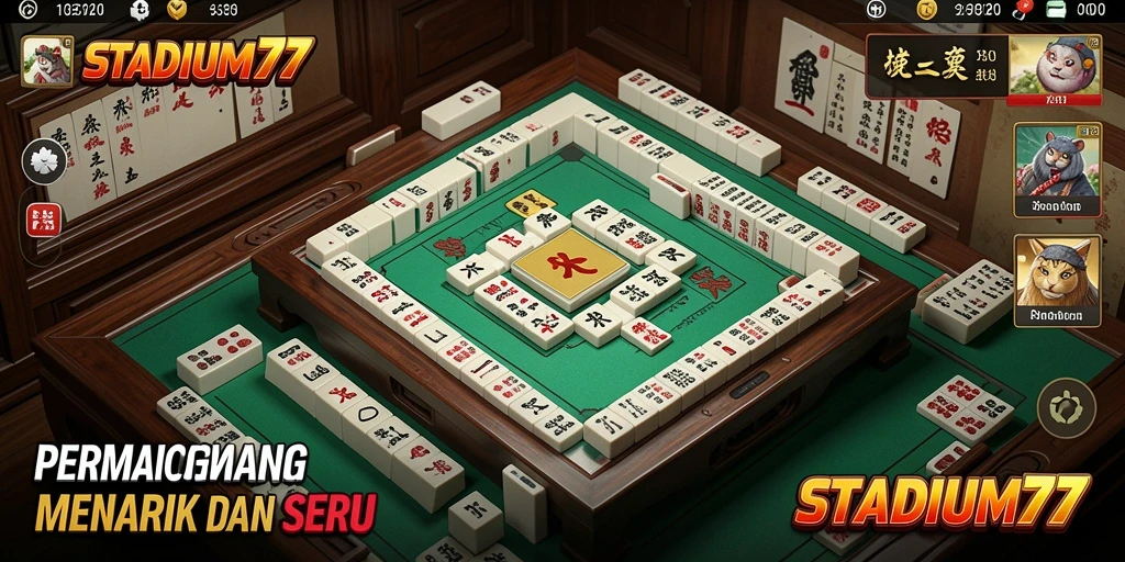 Screenshot gameplay STADIUM77 menampilkan suasana Mahjong yang seru dan menarik.