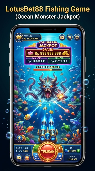 Tampilan utama aplikasi lotusbet88 dengan opsi permainan yang menarik.